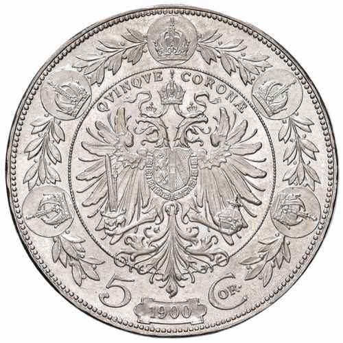 Silver coin 5 Corona Franz-Joseph I. | Austrian mintage | 1907