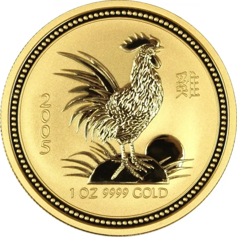 Gold coin Rooster 2 Oz | Lunar I | 2005