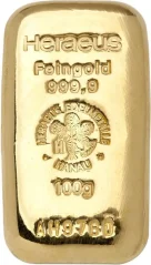 100g Heraeus | aranytömb