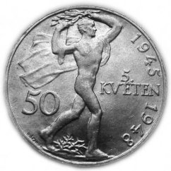 Silver coin 50 CZK | 1948 | 3rd anniversary of the Prague Uprising