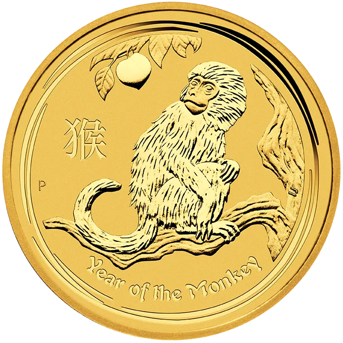Zlatá investiční mince Rok Opice 1/2 Oz | Lunar II | 2016
