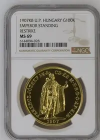 Gold 100 koruna 1907 KB | 2021 | Newly minted NGC MS 69