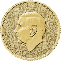 Gold coin Britannia - 15,55 g - with purity 999,9/1000 was issued by Royal Mint.