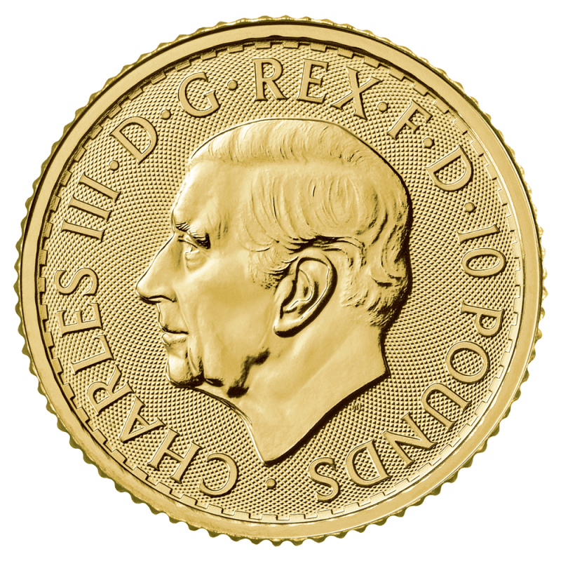 Zlatá investiční mince Britannia 1/10 Oz | Charles III | 2023