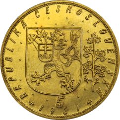 Gold coin St. Wenceslas 5 Ducat | 1931