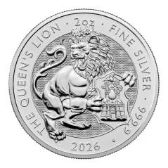 Strieborná investičná minca Queen's Lion 2 Oz | Tudor Beasts | 2026