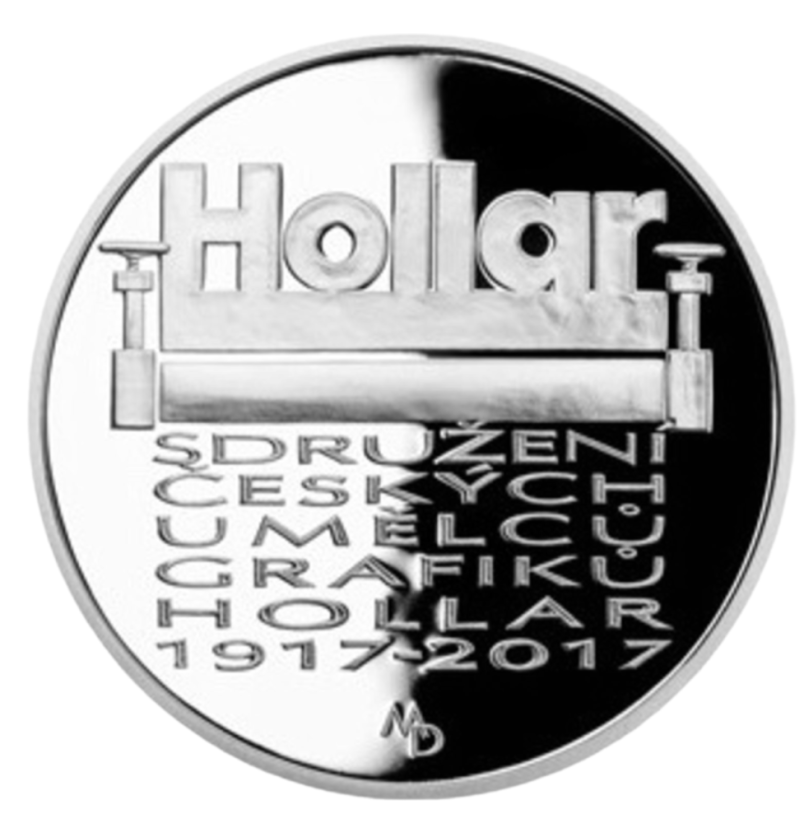 Stříbrná mince 200 Kč 100. výročí čs. združení grafiků Hollar | 2017 | Proof
